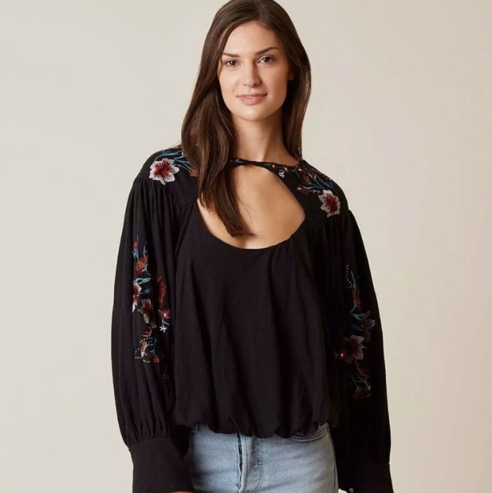 Free People Embroidered Top- Small